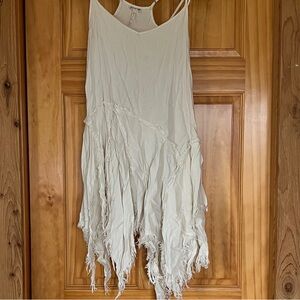 Free People White Flowy Fringe Dress/Shirt